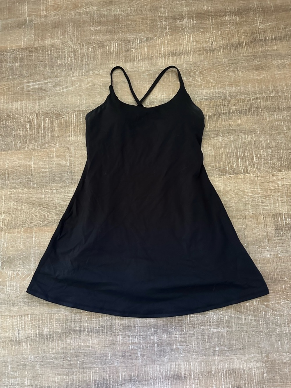 HALARA Black A-Line Slip Dress with Spaghetti Straps